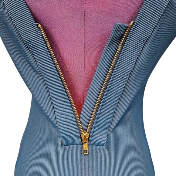 Kona Sol Dark Teal Ribbed Front Zipper One Piece Swimsuit Size Small Women's - Picture 3 of 10